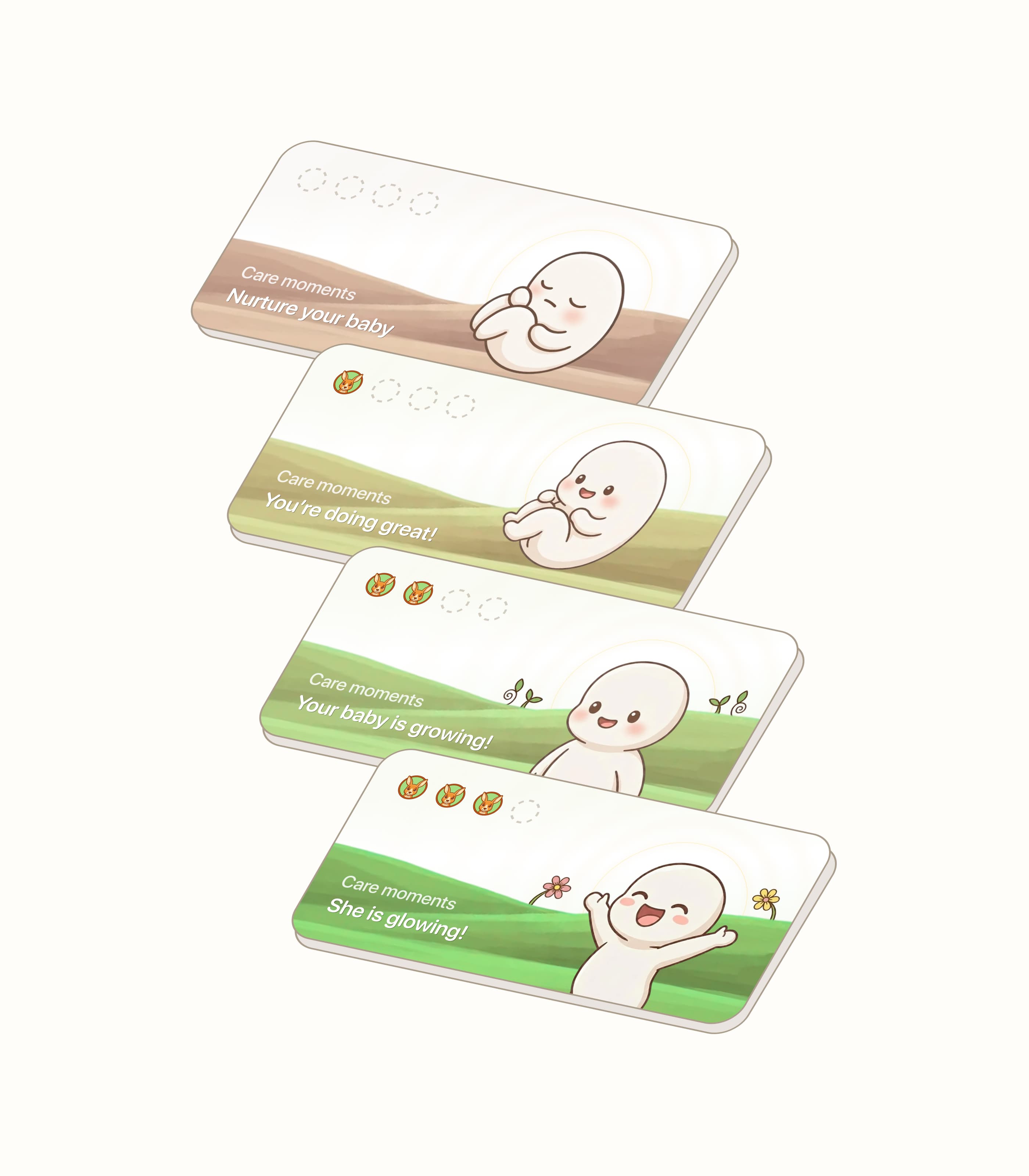PreeMe baby development card designs