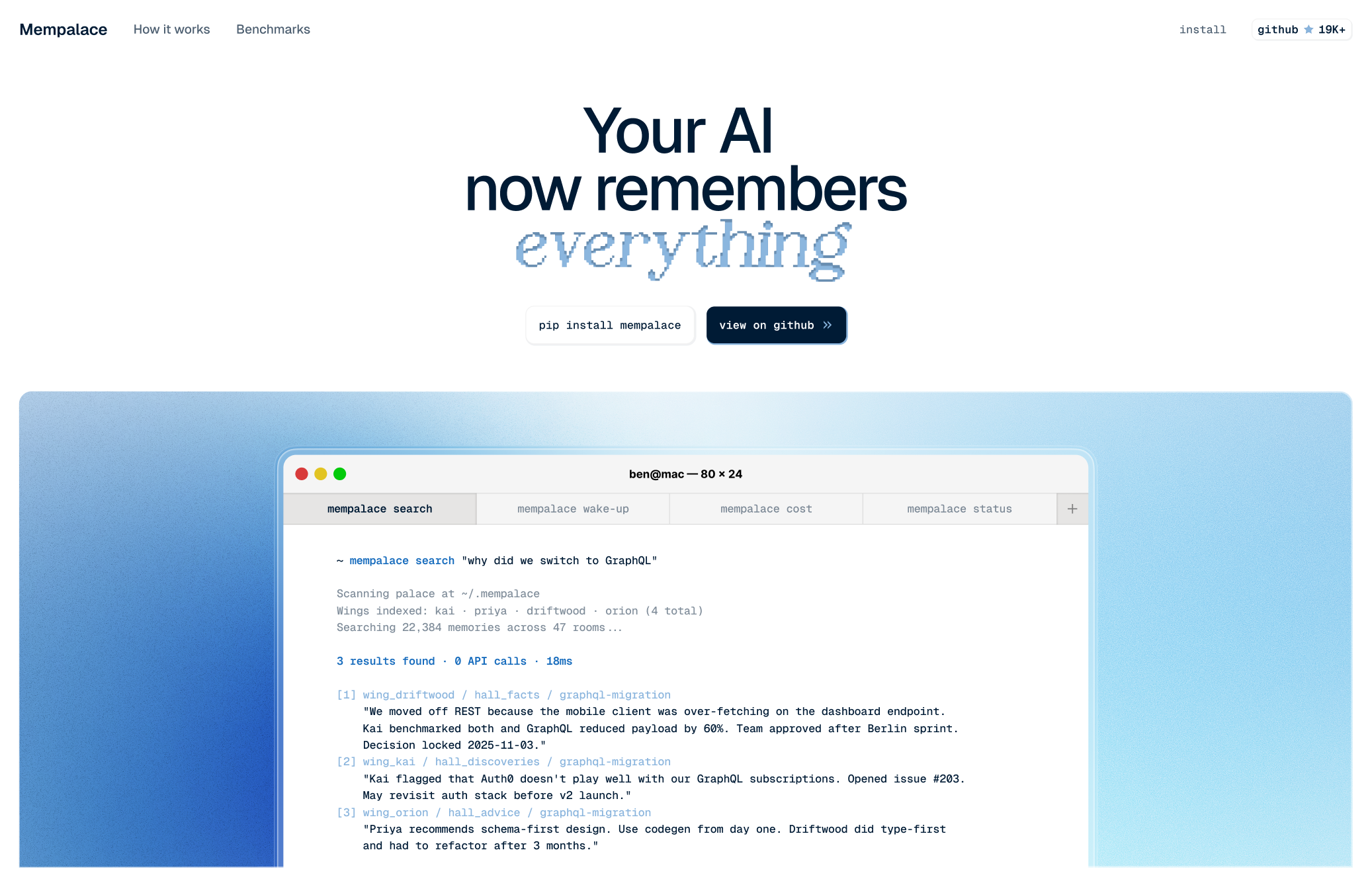 Mempalace: Landing Page