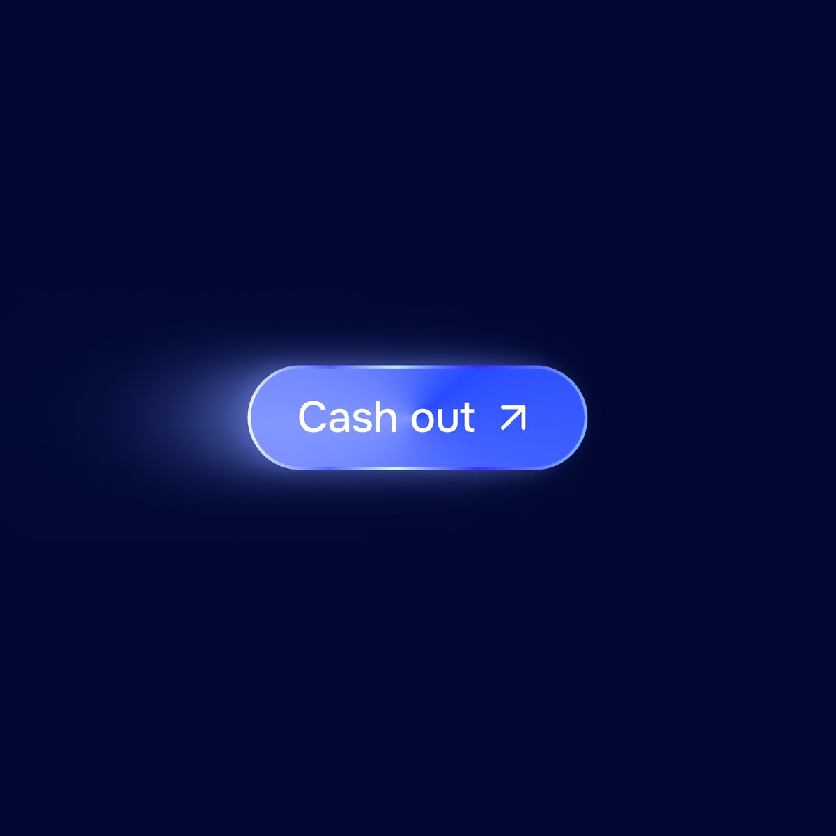 Cash out button on dark background