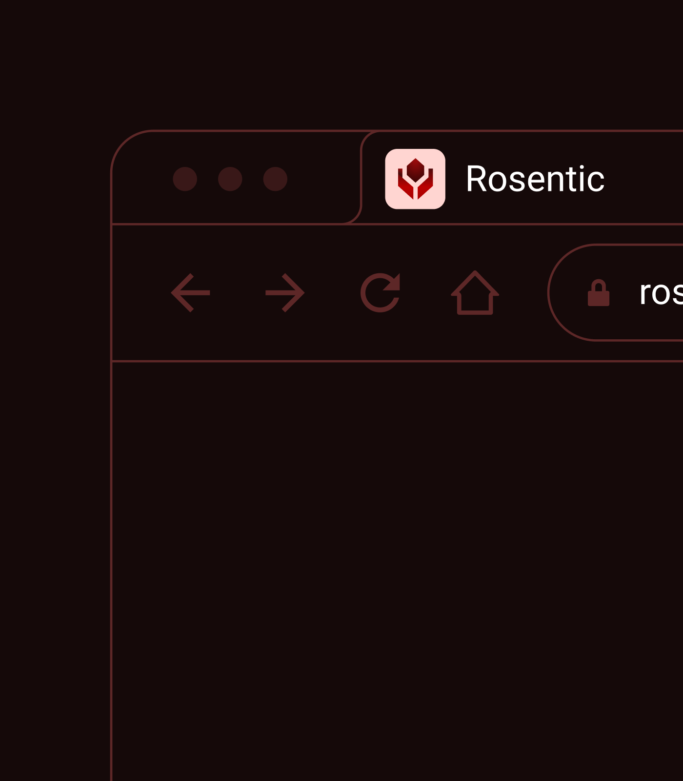Rosentic: Favicon on Dark Background