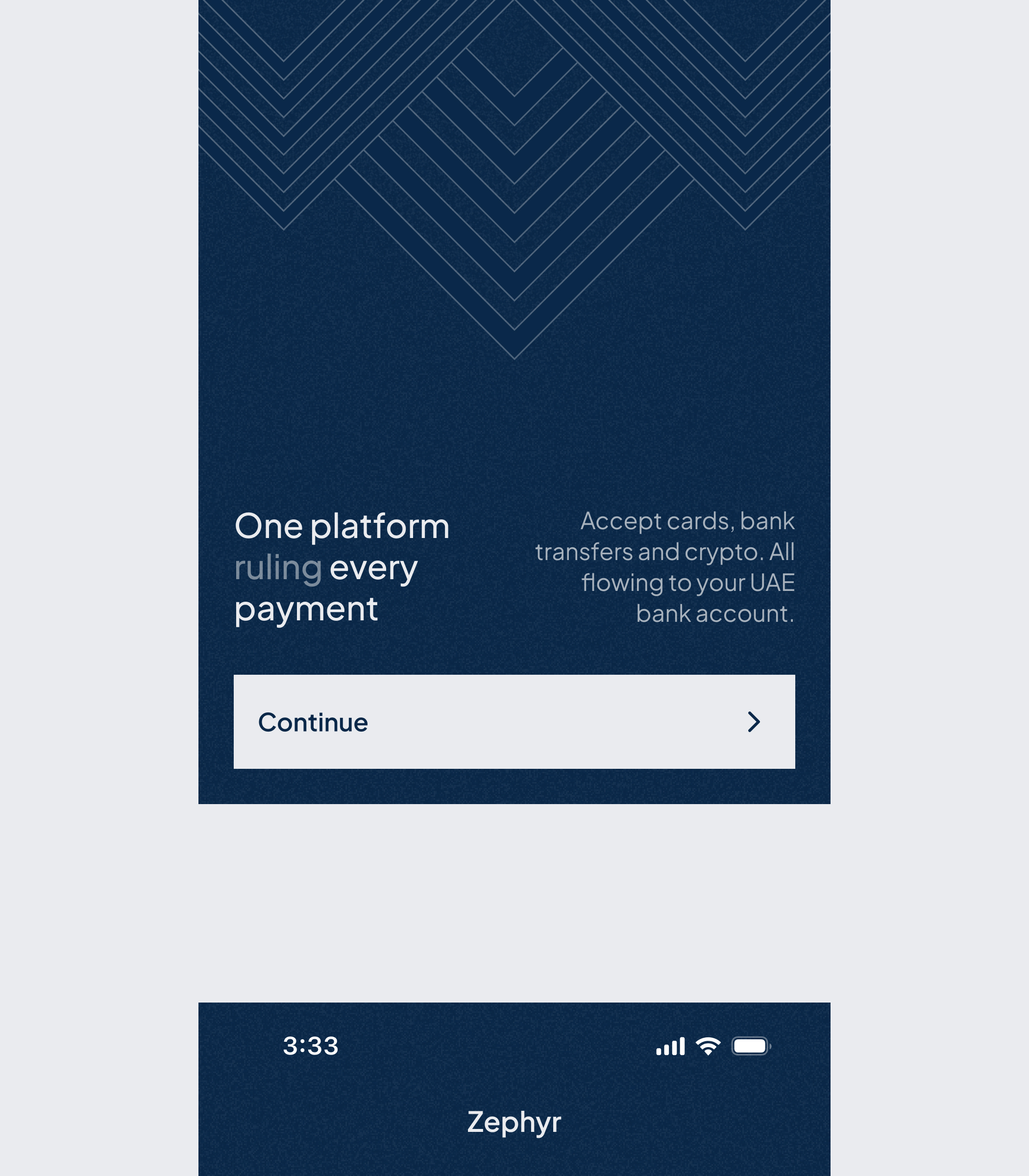 Zephyr payment experience
